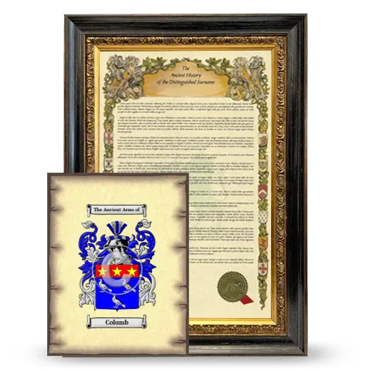 Columb Framed History and Coat of Arms Print - Heirloom
