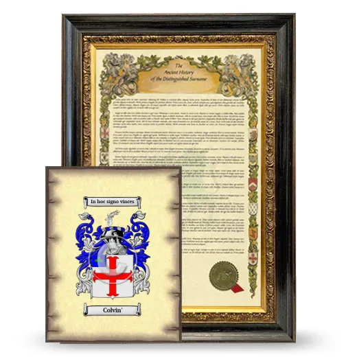 Colvin' Framed History and Coat of Arms Print - Heirloom