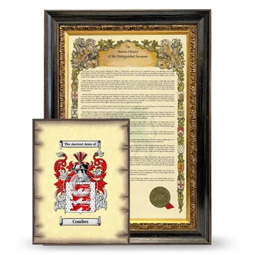Combes Framed History and Coat of Arms Print - Heirloom