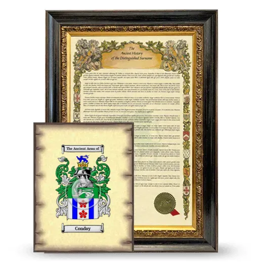 Conday Framed History and Coat of Arms Print - Heirloom