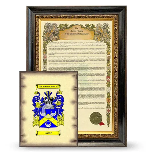 Conté Framed History and Coat of Arms Print - Heirloom