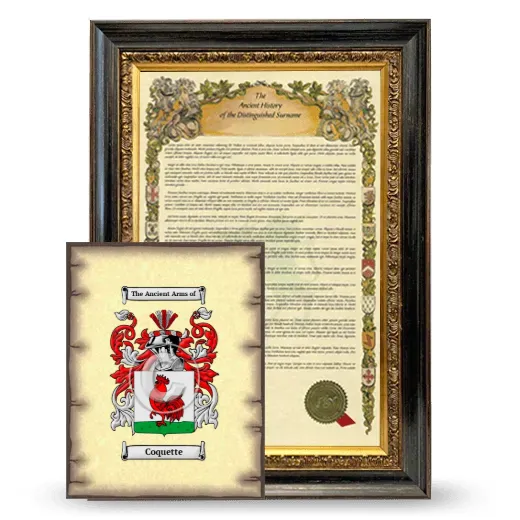 Coquette Framed History and Coat of Arms Print - Heirloom
