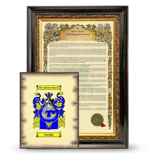 Corrège Framed History and Coat of Arms Print - Heirloom