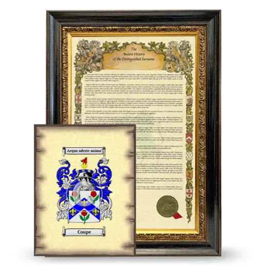 Coupe Framed History and Coat of Arms Print - Heirloom