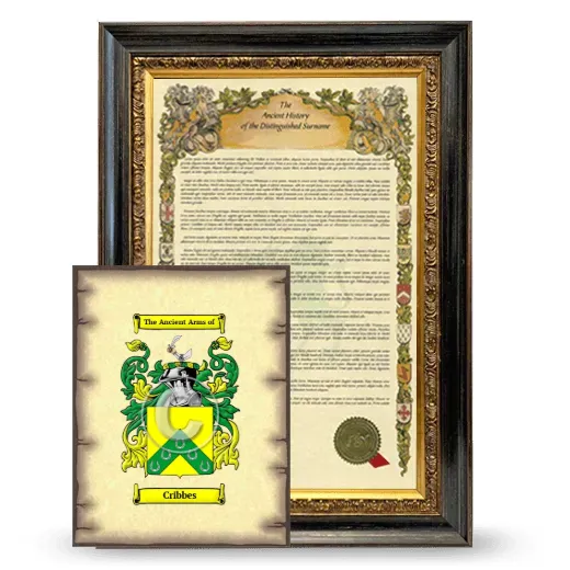 Cribbes Framed History and Coat of Arms Print - Heirloom