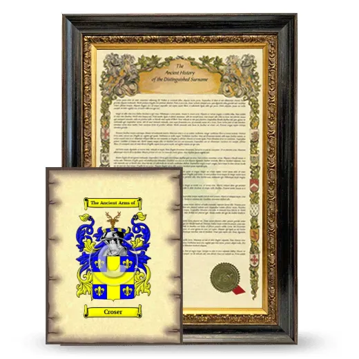 Croser Framed History and Coat of Arms Print - Heirloom