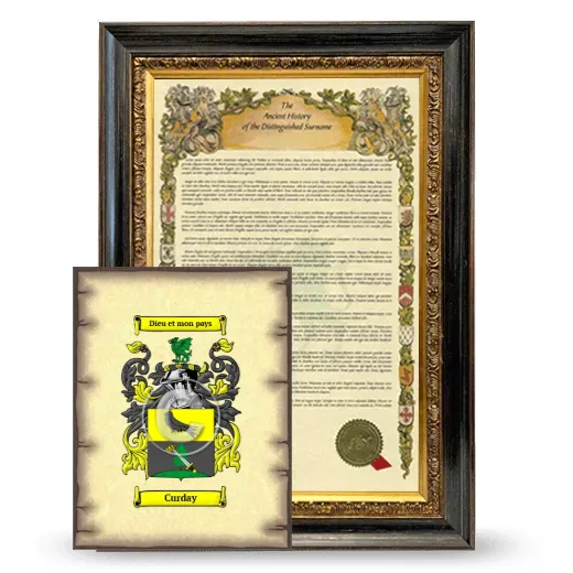 Curday Framed History and Coat of Arms Print - Heirloom