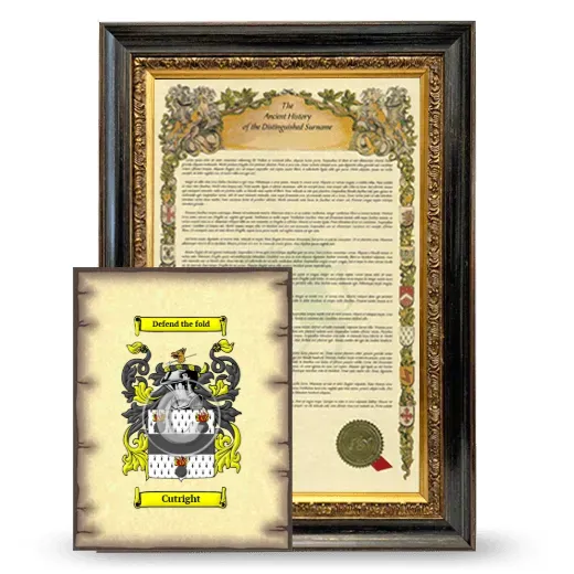 Cutright Framed History and Coat of Arms Print - Heirloom