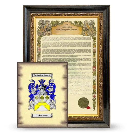 D'abernoun Framed History and Coat of Arms Print - Heirloom