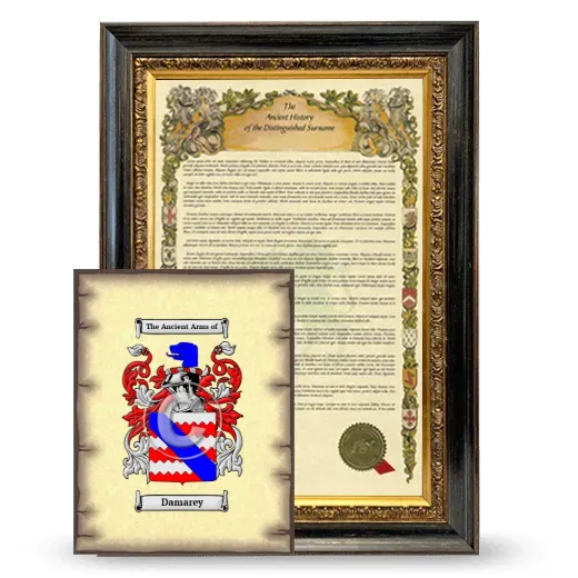 Damarey Framed History and Coat of Arms Print - Heirloom