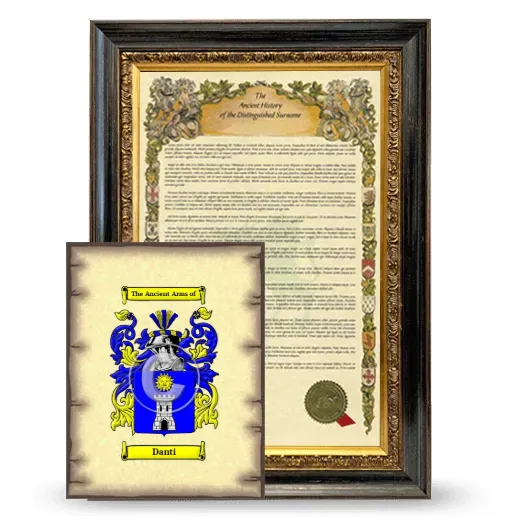 Danti Framed History and Coat of Arms Print - Heirloom