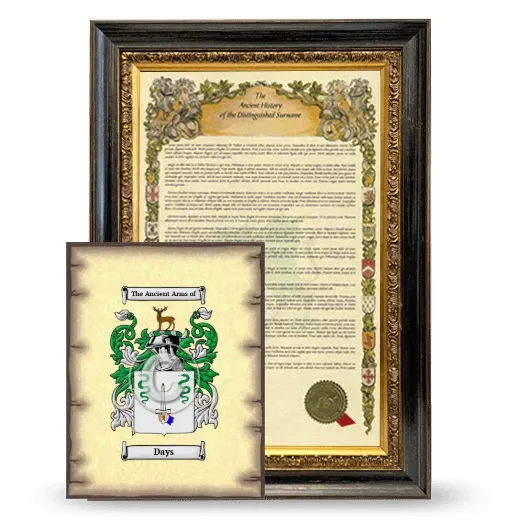Days Framed History and Coat of Arms Print - Heirloom
