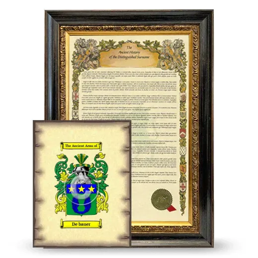 De bauer Framed History and Coat of Arms Print - Heirloom