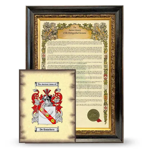 De francisco Framed History and Coat of Arms Print - Heirloom