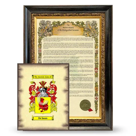De haan Framed History and Coat of Arms Print - Heirloom
