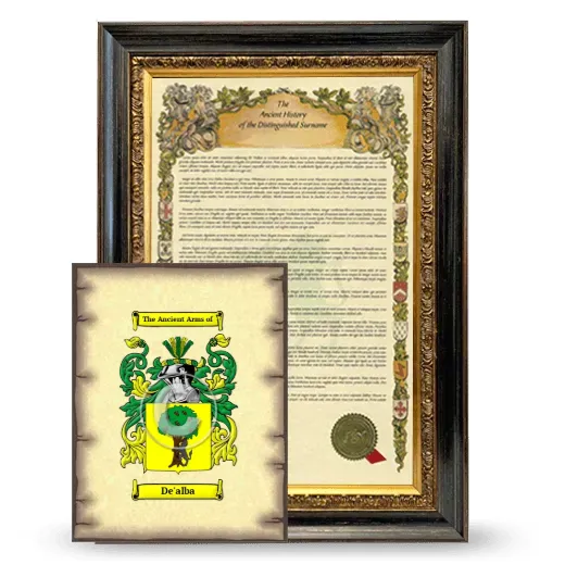 De'alba Framed History and Coat of Arms Print - Heirloom