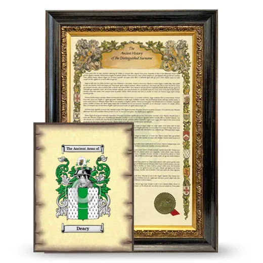 Deacy Framed History and Coat of Arms Print - Heirloom