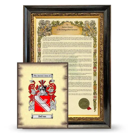 Del'vas Framed History and Coat of Arms Print - Heirloom