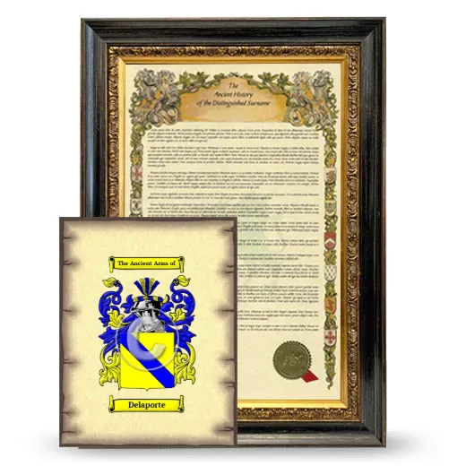 Delaporte Framed History and Coat of Arms Print - Heirloom