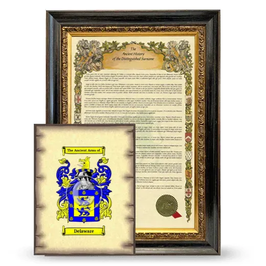 Delaware Framed History and Coat of Arms Print - Heirloom