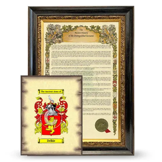 Delkie Framed History and Coat of Arms Print - Heirloom