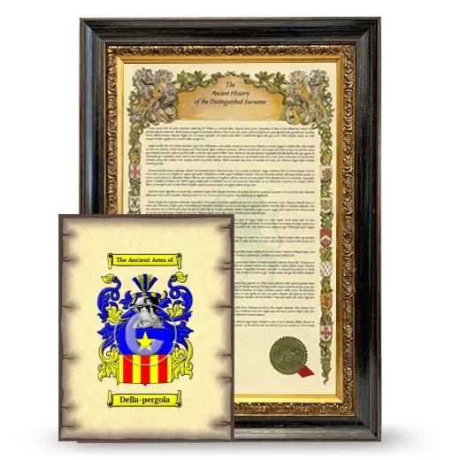 Della-pergola Framed History and Coat of Arms Print - Heirloom