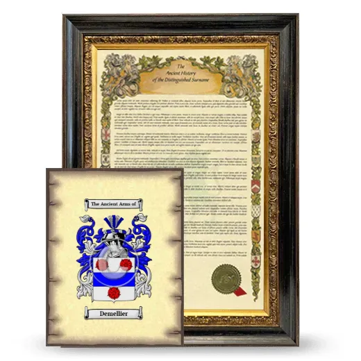 Demellier Framed History and Coat of Arms Print - Heirloom