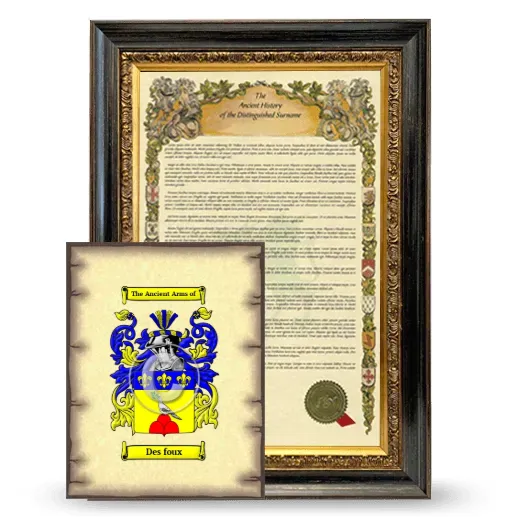 Des foux Framed History and Coat of Arms Print - Heirloom