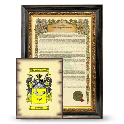 Devriese Framed History and Coat of Arms Print - Heirloom