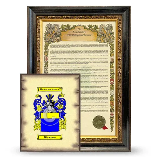 Di-cesare Framed History and Coat of Arms Print - Heirloom
