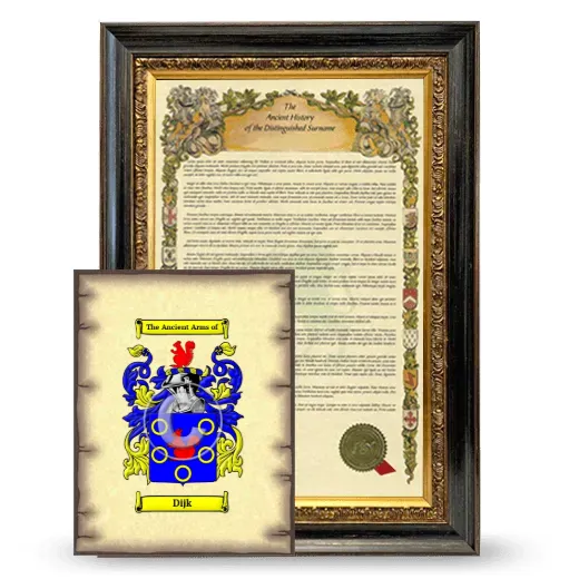 Dijk Framed History and Coat of Arms Print - Heirloom
