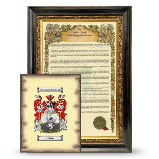 Diton Framed History and Coat of Arms Print - Heirloom