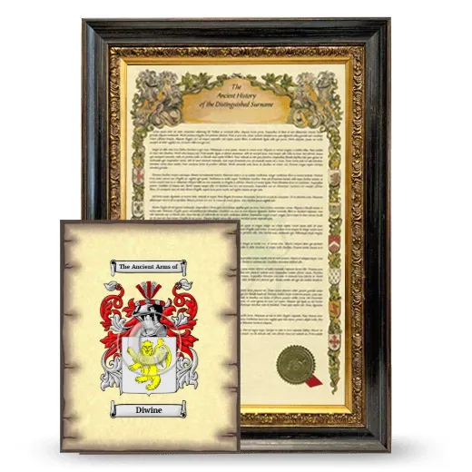 Diwine Framed History and Coat of Arms Print - Heirloom