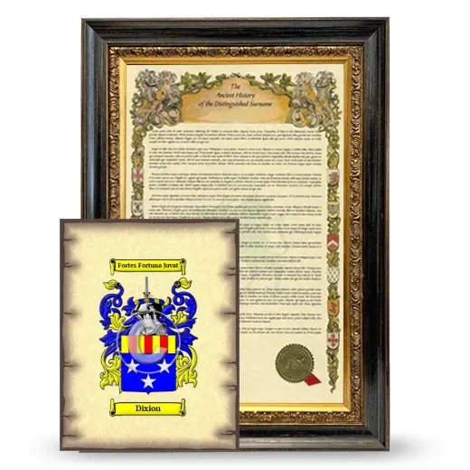 Dixion Framed History and Coat of Arms Print - Heirloom