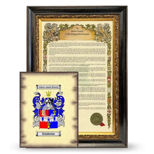 Drinkwine Framed History and Coat of Arms Print - Heirloom
