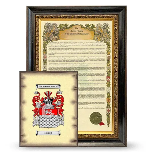 Droup Framed History and Coat of Arms Print - Heirloom