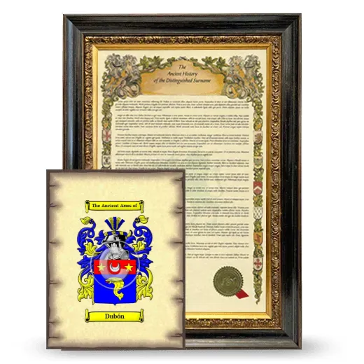 Dubón Framed History and Coat of Arms Print - Heirloom