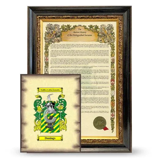 Dunings Framed History and Coat of Arms Print - Heirloom