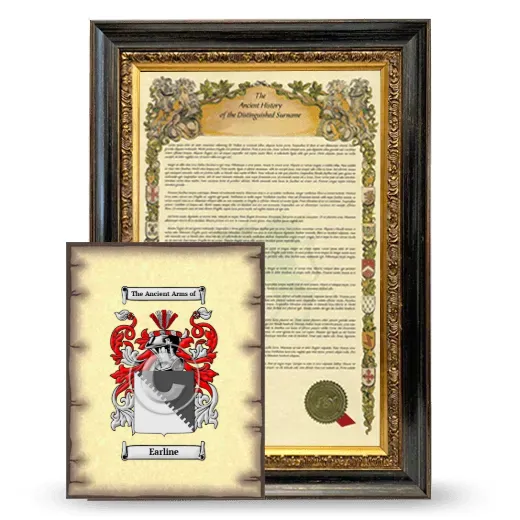 Earline Framed History and Coat of Arms Print - Heirloom