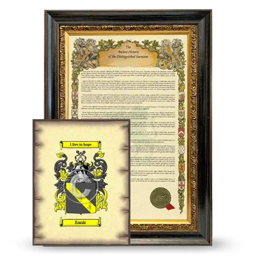 Ennir Framed History and Coat of Arms Print - Heirloom