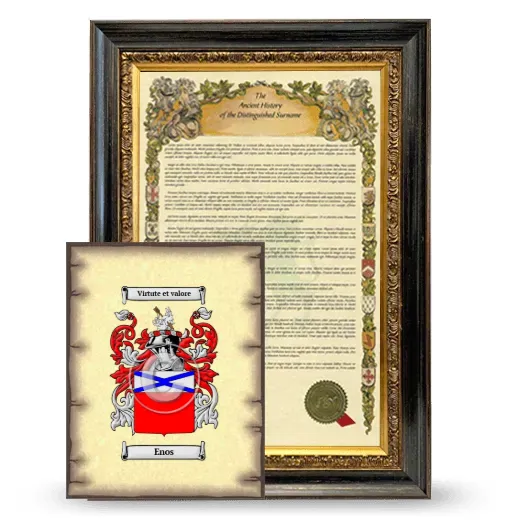 Enos Framed History and Coat of Arms Print - Heirloom