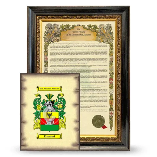 Ermanni Framed History and Coat of Arms Print - Heirloom