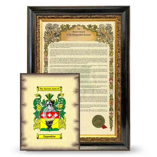 Expositos Framed History and Coat of Arms Print - Heirloom