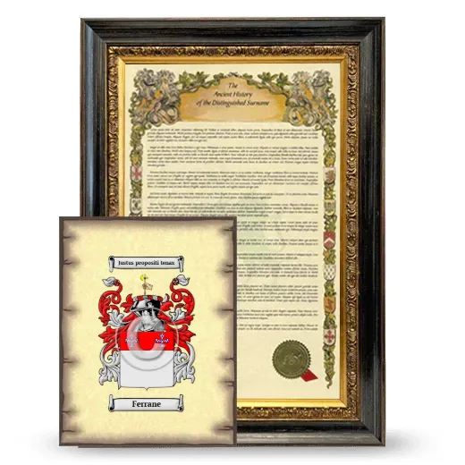 Ferrane Framed History and Coat of Arms Print - Heirloom