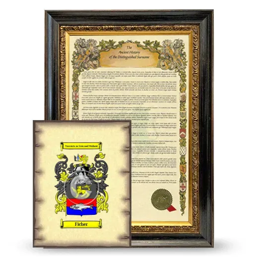 Ficher Framed History and Coat of Arms Print - Heirloom