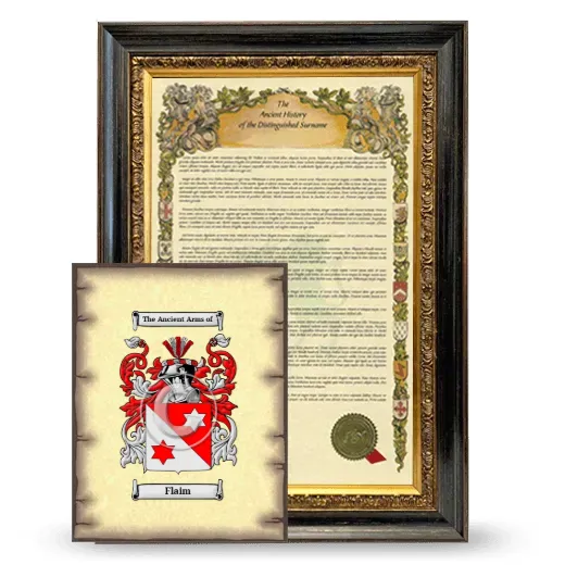Flaim Framed History and Coat of Arms Print - Heirloom