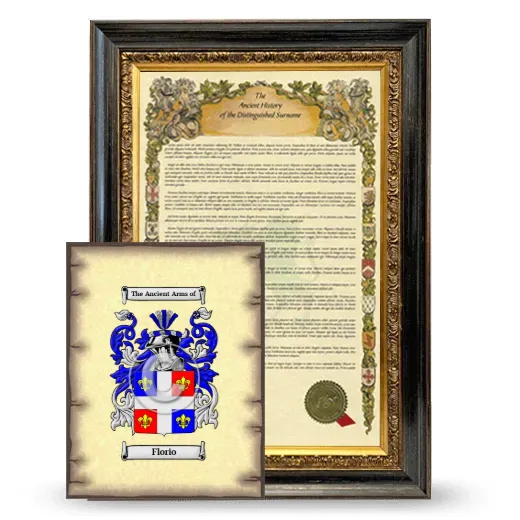 Florio Framed History and Coat of Arms Print - Heirloom