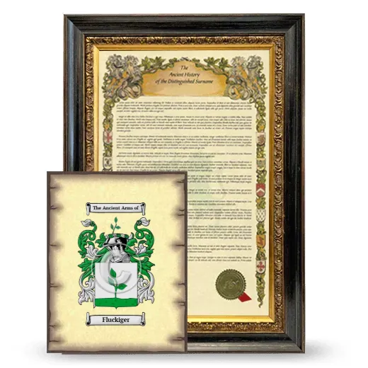 Fluckiger Framed History and Coat of Arms Print - Heirloom