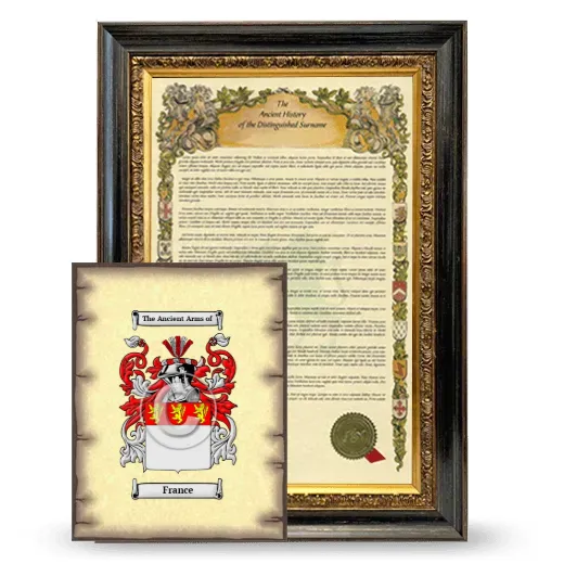 France Framed History and Coat of Arms Print - Heirloom