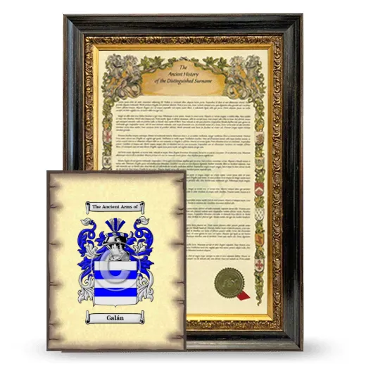 Galán Framed History and Coat of Arms Print - Heirloom